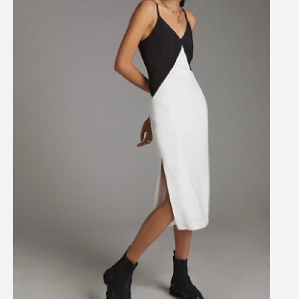 NWT Anthropologie Hutch Colorblocked Slip Midi Dress SZ XL